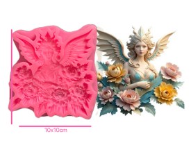 Molde silicona Hada con flores